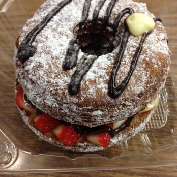 Friendly Donuts - Strawberry, banana and Nutella Dossant. Pricey for about $4. Not worth it - Donuts Near Me - Orange, California Friendly Donuts - Strawberry, banana and Nutella Dossant. Pricey for about $4. Not worth it - Donuts Near Me - Orange, California