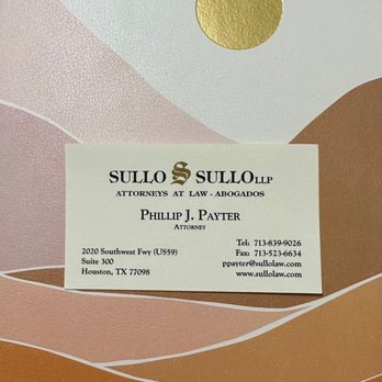 Sullo & Sullo - Card information for attorney Phillip J. Payter - Criminal Defense Law Near Me - Houston, Texas Sullo & Sullo - Card information for attorney Phillip J. Payter - Criminal Defense Law Near Me - Houston, Texas