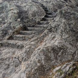 Steps to the too of the rock