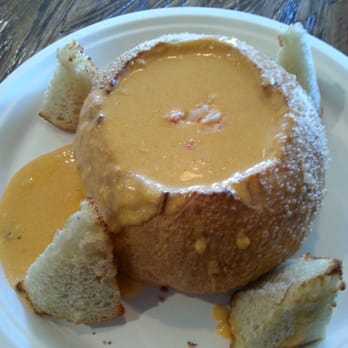 Lobster West - Most delicious lobster bisque bread bowl. The creamy rich flavors in the bisque brought back memories of New England. - Seafood Near Me - Encinitas, California Lobster West - Most delicious lobster bisque bread bowl. The creamy rich flavors in the bisque brought back memories of New England. - Seafood Near Me - Encinitas, California