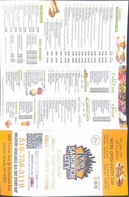 Menu photo 2 Sandwich City Staten Island, NY
