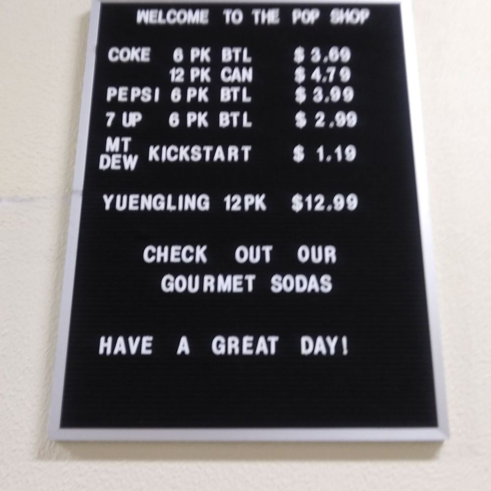 Pop Shop - a menu on a black board - Grocery Near Me - South Bend, Indiana Pop Shop - a menu on a black board - Grocery Near Me - South Bend, Indiana