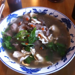 House Special Pho with beef shank, tenderloin, chicken, and beef meat balls