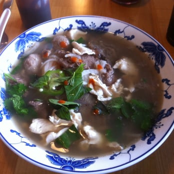 Saigon Cafe - House Special Pho with beef shank, tenderloin, chicken, and beef meat balls - Vietnamese Near Me - Kenosha, Wisconsin