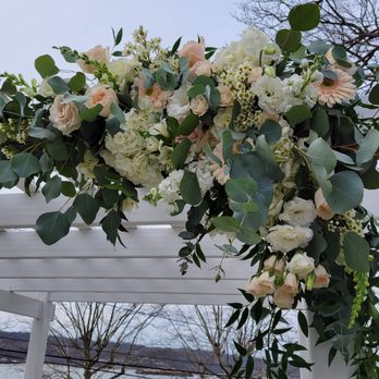 The Flower Petaler - March wedding ceremony arch with spring flowers in a neutral color palette at Seacliff Manor, Seacliff NY... - Florists Near Me - Huntington, New York The Flower Petaler - March wedding ceremony arch with spring flowers in a neutral color palette at Seacliff Manor, Seacliff NY... - Florists Near Me - Huntington, New York