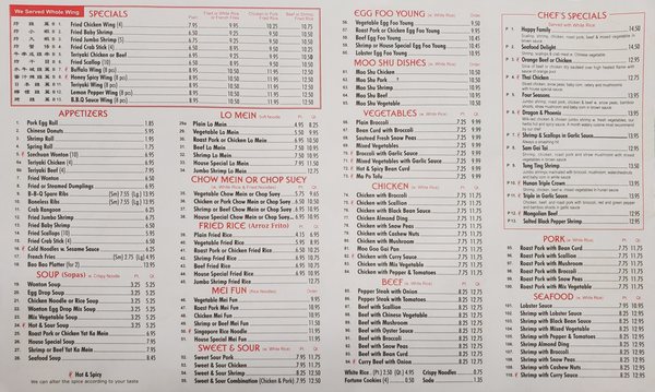 Menu photo 1 Peking Chinese Restaurant Winston-Salem, NC