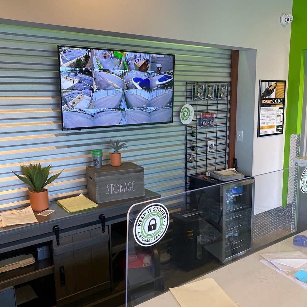 Keep It Stored - Desk area.  Security cameras - Self Storage Near Me - Concord, North Carolina