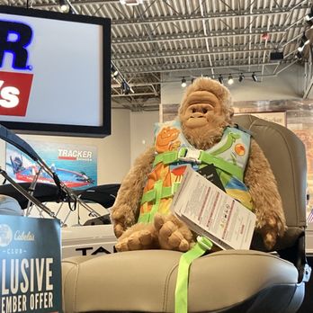 Bass Pro Shops - stuffed Sasquatch testing a boat - Boat Dealers Near Me - Fort Smith, Arkansas Bass Pro Shops - stuffed Sasquatch testing a boat - Boat Dealers Near Me - Fort Smith, Arkansas
