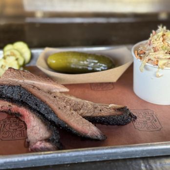 Pig In a Pickle - 1/2lb Beef Brisket, Coleslaw, Dill Pickle, and sweet pickles! - Barbeque Near Me - Corte Madera, California