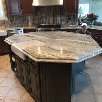 Silver Marble & Granite - Granite island , fantasy brown , double ogee - General Contractors Near Me - Sterling, Virginia