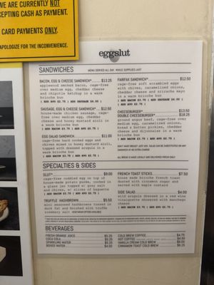Menu photo 2 Eggslut Los Angeles, CA Menu photo 2 Eggslut Los Angeles, CA