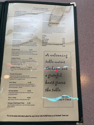 Menu photo 4 Tee Jay's Corner Cafe Carson City, NV
