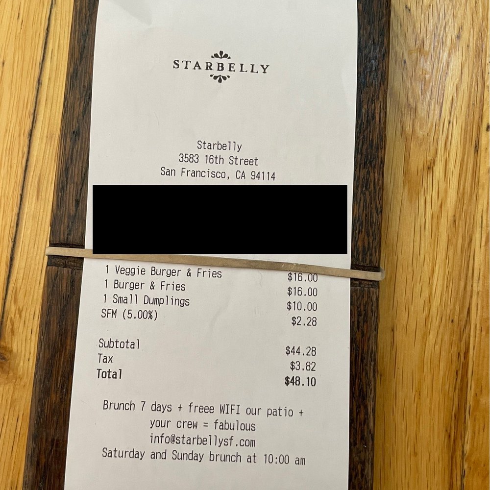 Starbelly - Check ended up being more expensive - New American Near Me - San Francisco, California