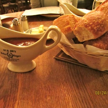 Peter Luger - Complimentary Bread with their special Peter Luger sauce - Steakhouses Near Me - Brooklyn, New York Peter Luger - Complimentary Bread with their special Peter Luger sauce - Steakhouses Near Me - Brooklyn, New York