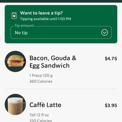 Starbucks - My order.