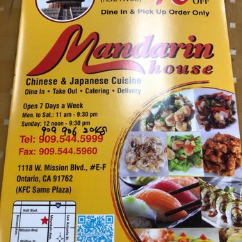 Mandarin House - Menu! - Chinese Near Me - Ontario, California