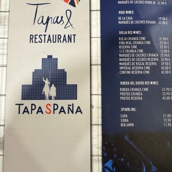 Tapaspaña - Menu - Spanish Near Me - Madrid, M Tapaspaña - Menu - Spanish Near Me - Madrid, M