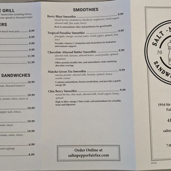 Salt-N-Pepper - Menu - Aug 23 - Sandwiches Near Me - Fairfax, California