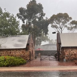 Rockford Wines - Wine Valley Tours to Rockford Winery in the Barossa Valley Day Tour, pouring with rain here though the clients enjoyed the wines.
