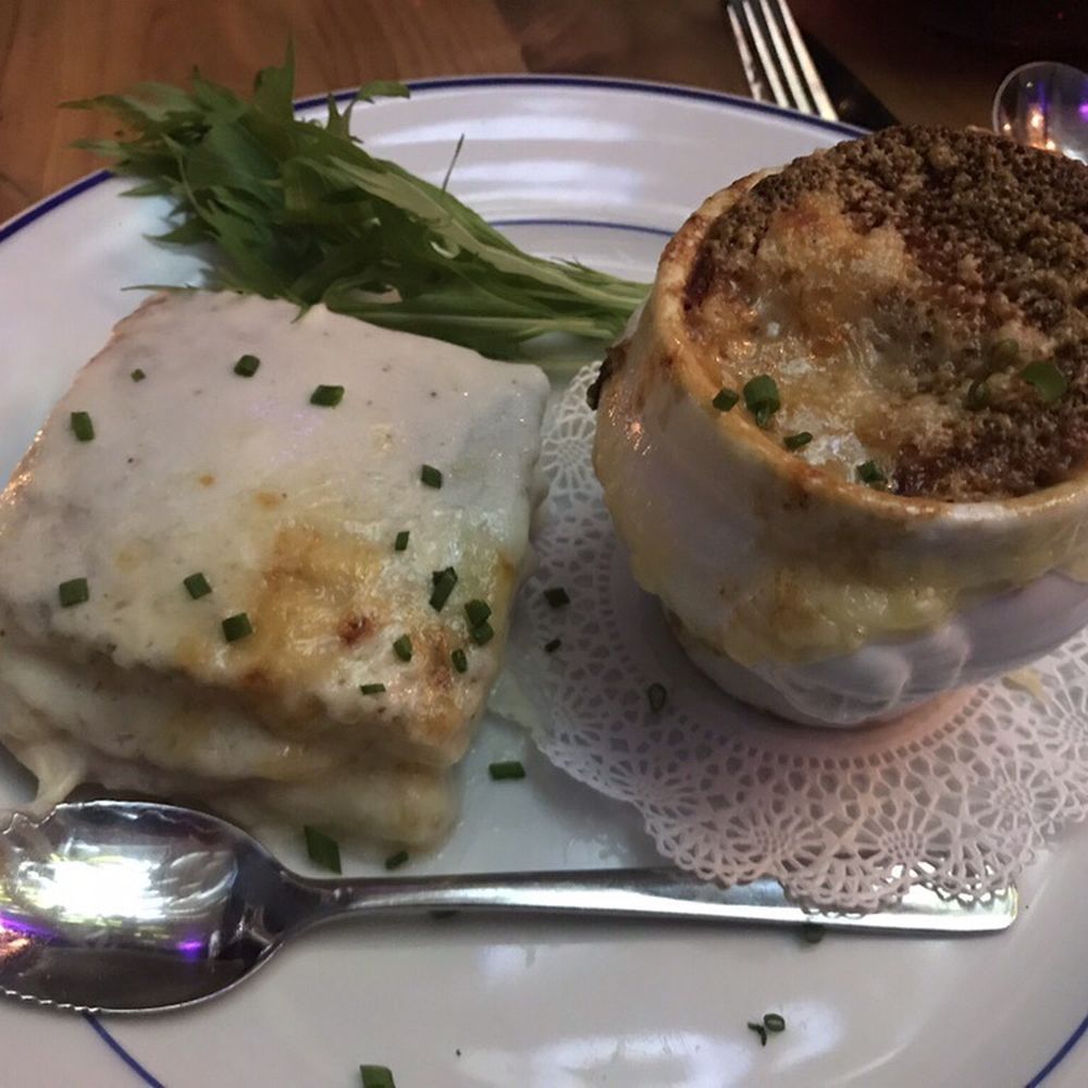 Rubicon - Onion soup with a Croque Monseiur dunking sandwich. Delicious - Cocktail Bars Near Me - Harrisburg, Pennsylvania Rubicon - Onion soup with a Croque Monseiur dunking sandwich. Delicious - Cocktail Bars Near Me - Harrisburg, Pennsylvania