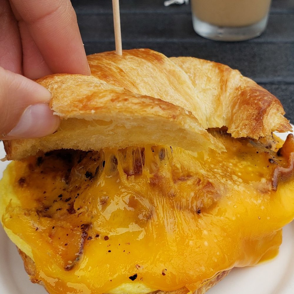 Gather - Bacon , egg and cheese on a big, buttery croissant - Coffee & Tea Near Me - Chesapeake, Virginia
