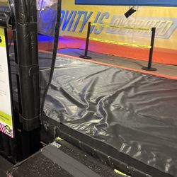 Urban Air Trampoline and Adventure Park - This area is also closed and potentially a hazard for little one again a rope line is set.