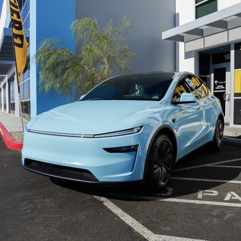 Tier 1 Tint Wraps PPF - Sea Breeze Blue wrap on a 2026 Tesla Model Y. - Car Window Tinting Near Me - Las Vegas, Nevada Tier 1 Tint Wraps PPF - Sea Breeze Blue wrap on a 2026 Tesla Model Y. - Car Window Tinting Near Me - Las Vegas, Nevada