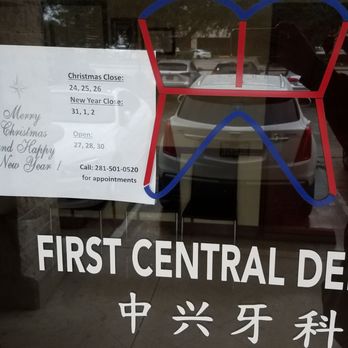 First Central Dental - 2019 holiday hours - General Dentistry Near Me - Houston, Texas