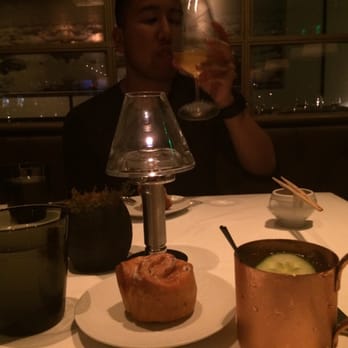 Bourbon Steak - The BF taking a gander of his 12yr old whiskey and me taking a gander of him. - Steakhouses Near Me - Glendale, California Bourbon Steak - The BF taking a gander of his 12yr old whiskey and me taking a gander of him. - Steakhouses Near Me - Glendale, California