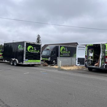 The Corvallis Contractor - three trucks parked in a lot - General Contractors Near Me - Albany, Oregon