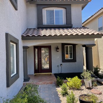 Paint Masters & Moulding - Front porch. (The columns look so much better in the dark color) - Painters Near Me - Las Vegas, Nevada