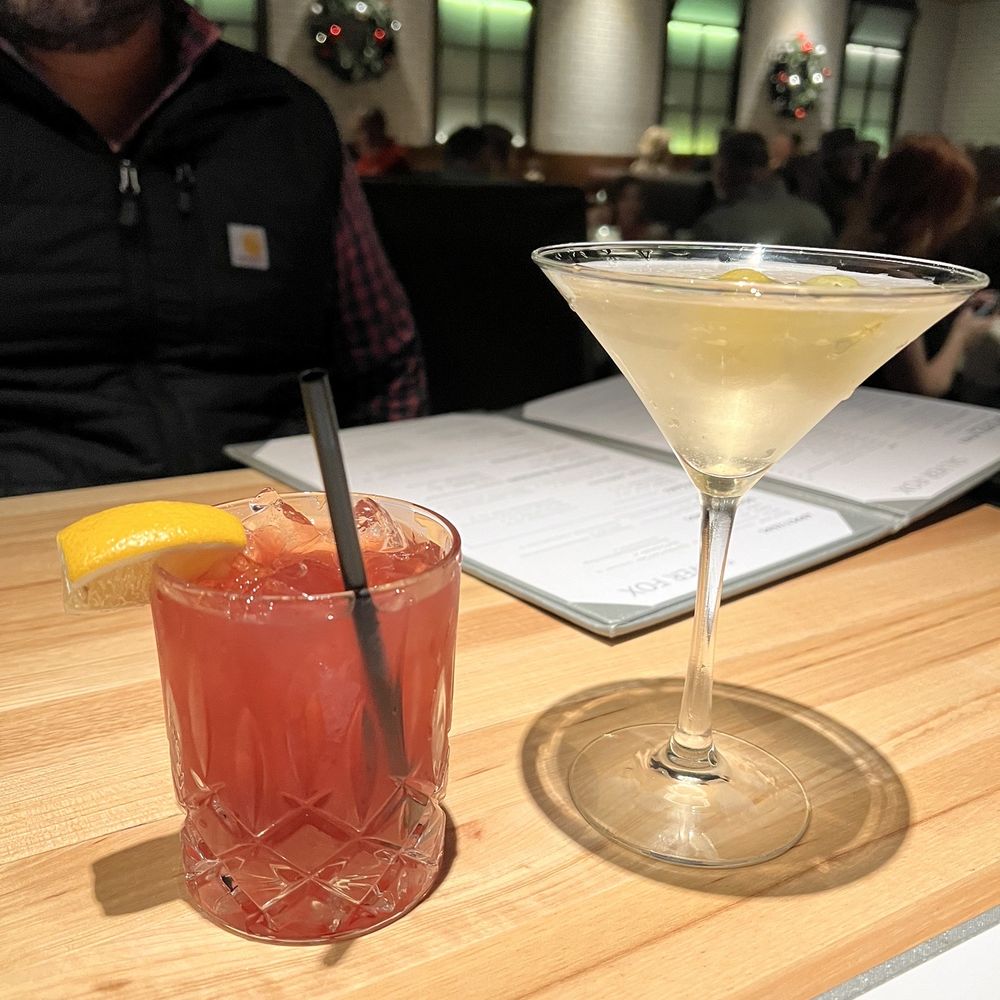 Silver Fox Steakhouse - Blueberry smash and a Tito's martini (extra dirty) - Steakhouses Near Me - Fort Worth, Texas Silver Fox Steakhouse - Blueberry smash and a Tito's martini (extra dirty) - Steakhouses Near Me - Fort Worth, Texas