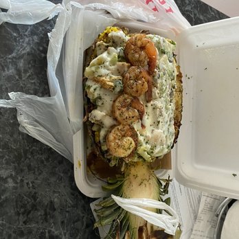 TasteBuddz Atl - Pineapple Chicken Griller with shrimp - Burgers Near Me - Decatur, Georgia TasteBuddz Atl - Pineapple Chicken Griller with shrimp - Burgers Near Me - Decatur, Georgia