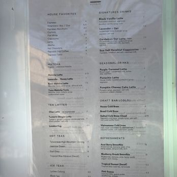 Republik Coffee - Drink menu - Coffee & Tea Near Me - Monrovia, California Republik Coffee - Drink menu - Coffee & Tea Near Me - Monrovia, California