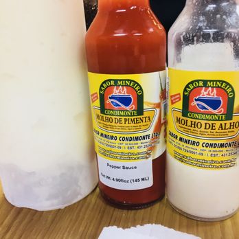 Mrs Potato - House Garlic Mayonnaise and two bottles of Hot Sauce from Brazil (one is white) - Brazilian Near Me - Orlando, Florida Mrs Potato - House Garlic Mayonnaise and two bottles of Hot Sauce from Brazil (one is white) - Brazilian Near Me - Orlando, Florida