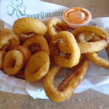 Beef 'O' Brady's - Beer battered onion rings with dipping sauce - good. - Sports Bars Near Me - St. Francis, Minnesota