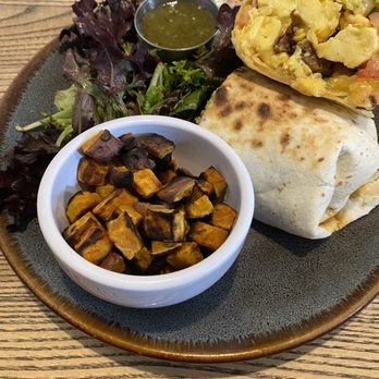 The Garden Table - Breakfast burrito (requested sweet potato on the side) - Breakfast & Brunch Near Me - Indianapolis, Indiana