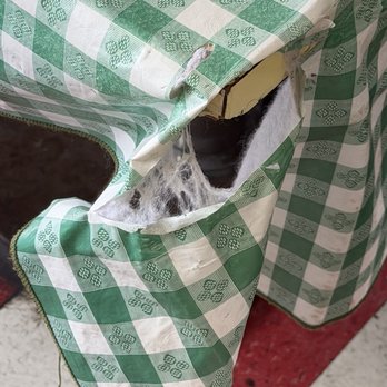Diorio's Pizza - Another torn tablecloth. Have some respect and replace these! How bad are things in the kitchen? - Pizza Near Me - Grand Junction, Colorado