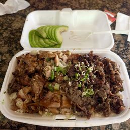 Large 1/2 chicken 1/2 beef with Avocado Large 1/2 chicken 1/2 beef with Avocado