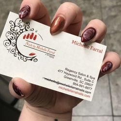 Nails by Michelle Farral - David Scott’s Salon - Baby stilettos...acrylic with a gel overlay. Marble gel art.