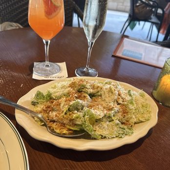 Old City Hall - Cesar salad and drinks - American Near Me - New Braunfels, Texas