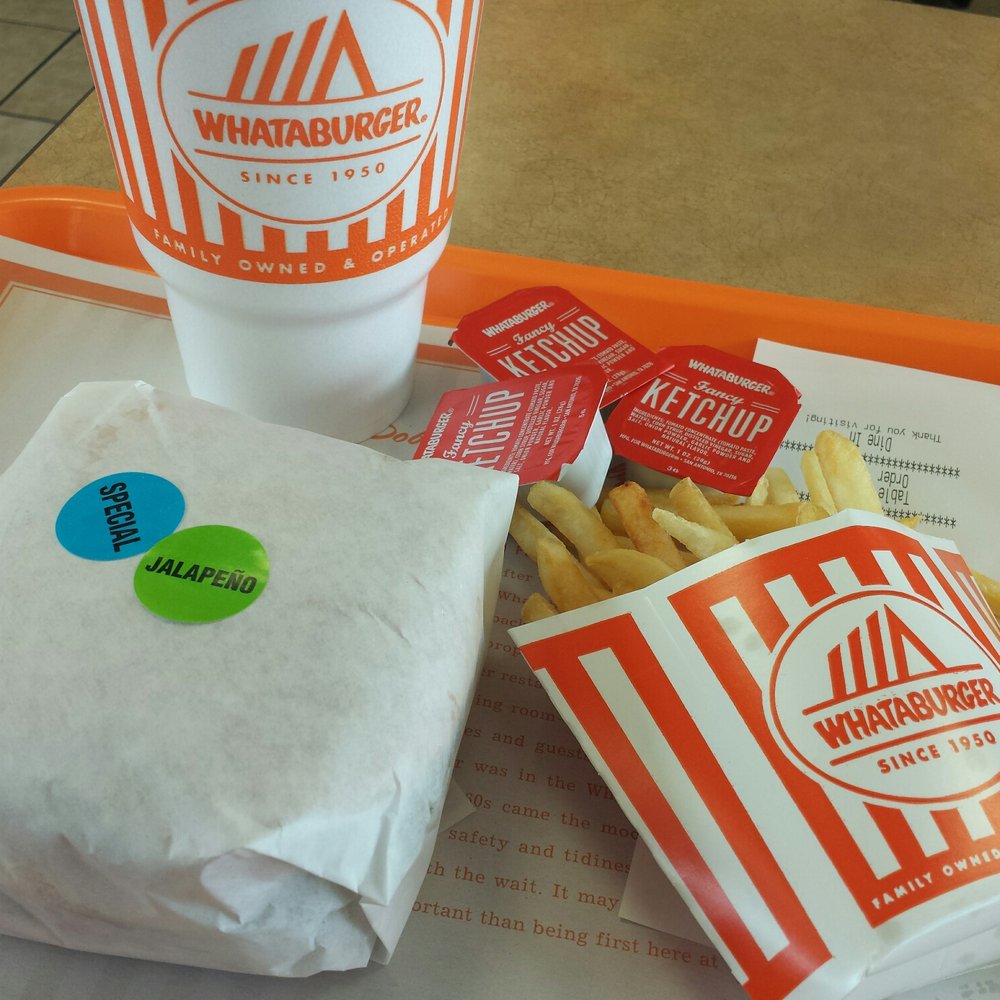 Whataburger - #1 Combo,  no cheese,  with grilled jalapeños,  yes,  please! - Fast Food Near Me - Murphy, Texas