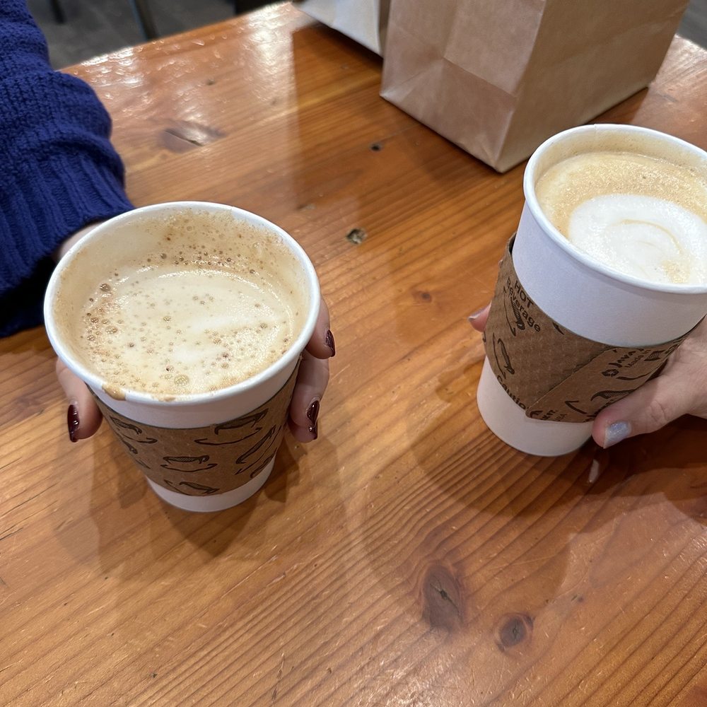 Chai and caramel macchiato