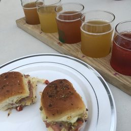A refreshing flight alongside muffuletta I brought
