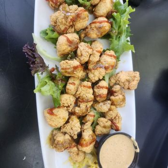 Flatlands Bourbon And Bayou - Alligator bits ( Fried, creole honey mustard and sriracha drizzle, swamp sauce) - Cajun/Creole Near Me - Alpharetta, Georgia Flatlands Bourbon And Bayou - Alligator bits ( Fried, creole honey mustard and sriracha drizzle, swamp sauce) - Cajun/Creole Near Me - Alpharetta, Georgia