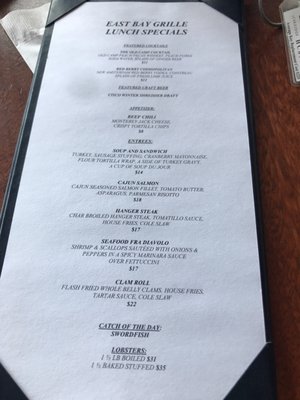 Menu photo 8 East Bay Grille Plymouth, MA