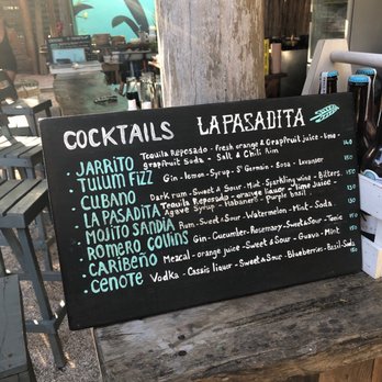 La Pasadita - Cocktail Menu - Tacos Near Me - Tulum, ROO