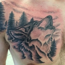 Heritage Tattoo Company - Black and gray wolf tattoo done by yours truly @ Heritage Tattoo Company!