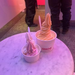 Snog - Original and Cherry mix (small), mango passion fruit (large)