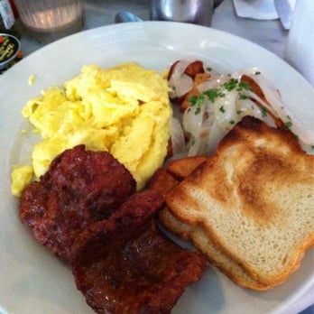 Toast - Grilled Sausage and Eggs - New American Near Me - New York, New York Toast - Grilled Sausage and Eggs - New American Near Me - New York, New York